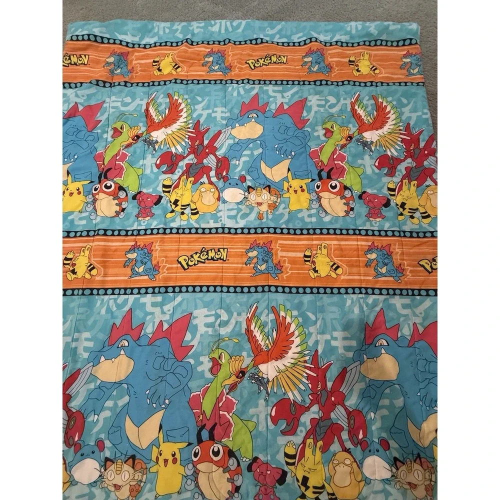 Vintage 1998 Pokemon Bed Comforter Blanket Nintendo Rare Video Game Twin Size